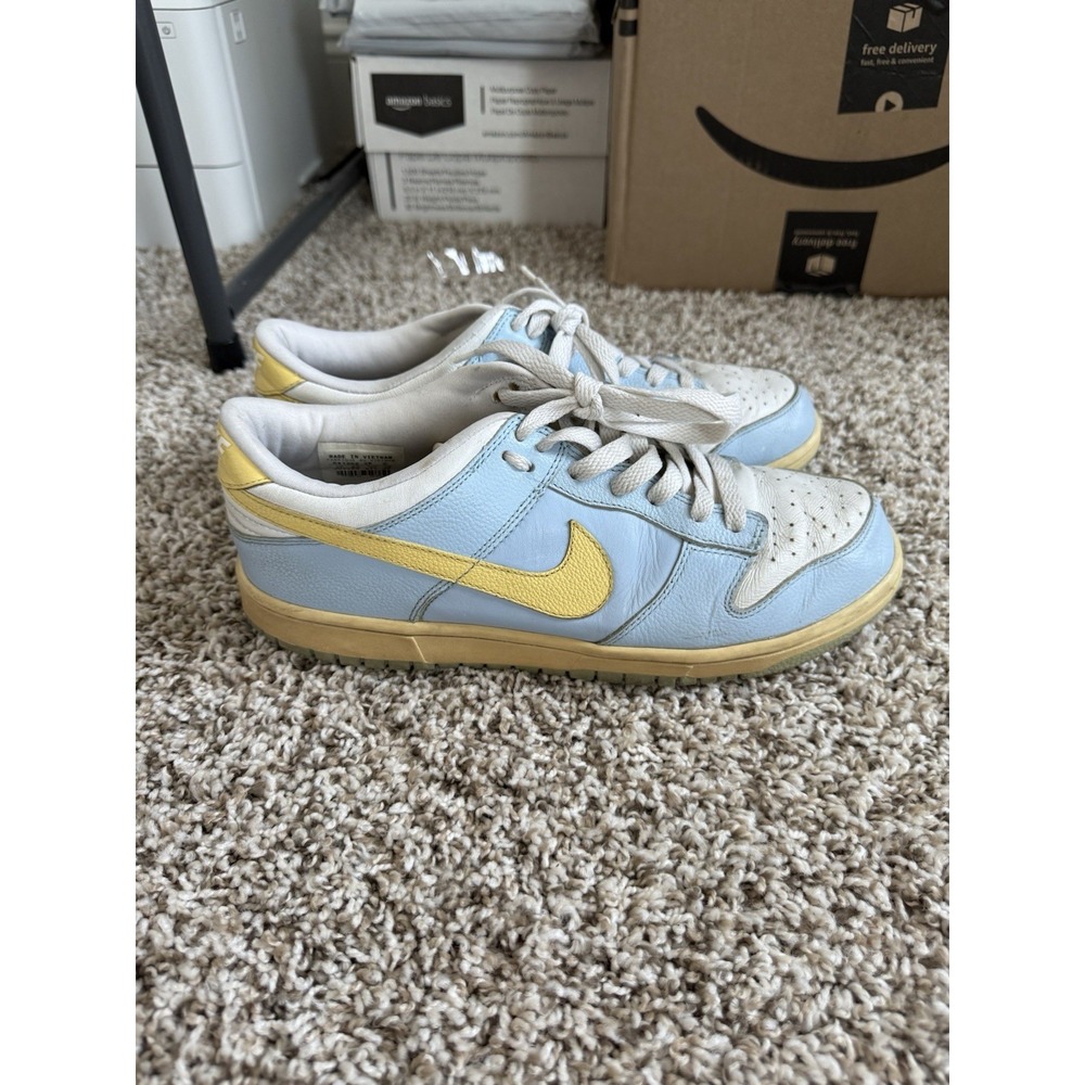 VINTAGE Nike Dunk Low Ice Blue Maize White 2004 Women's Size 11 309324 471 RARE